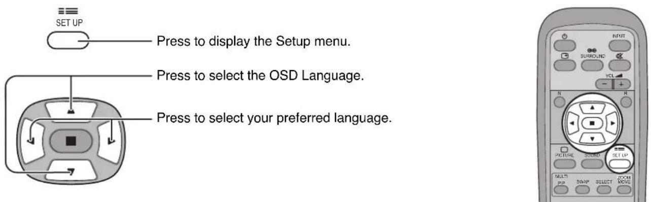 PANASONIC TH-50PHD7WS - Selecting the On-Screen Menu Language - 1
