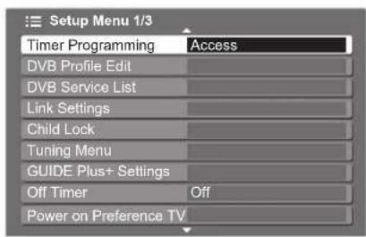 PANASONIC TH-42PX80BA - Select "Timer Programming" - 1