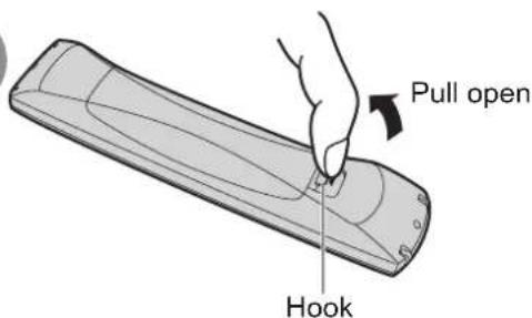 PANASONIC TH-42PX80BA - Installing / removing remote's batteries - 1