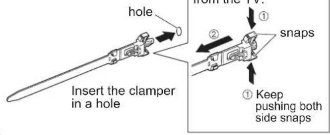 PANASONIC TH-42PX80BA - Using the clamper - 2