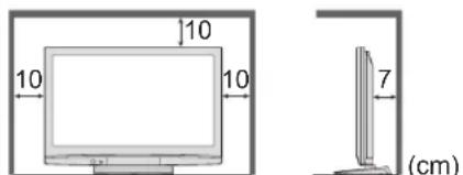 PANASONIC TH-42PX80BA - Allow suffi cient space around the TV for radiated heat - 1