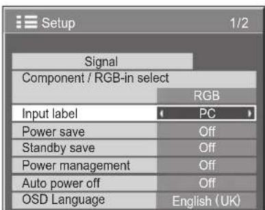PANASONIC TH-42PWD7WS - Customizing the Input labels - 2