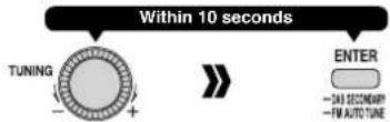 PANASONIC RF-D7 - © Changing the Auto scan frequency range - 1
