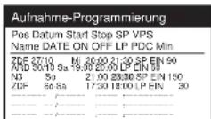 PANASONIC NV-SJ410AR - Zum Ändern einer Timer-Programmierung - 1