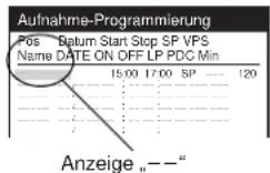 PANASONIC NV-SJ410AR - Wenn nach dem Programmieren mit ShowView „—“ unter „Pos/Name“ eingetragen ist - 1