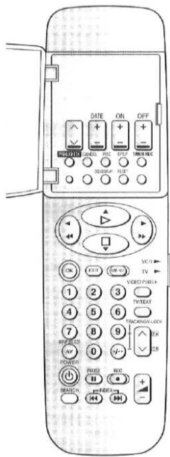 PROJET CANCEL FISC SPLIT TREER REC ON OFF SPRINGUP FEET OK EXIT OR TO VCH TV VIDEO PLUS TWTEXT TRACKINGA-LOCK AV POWER PULSE RED SEARCH INDEX + - 2.8