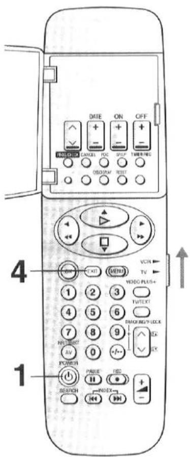 4 1 2 3 4 5 6 7 8 9 POWER AV 0 -/-- INDEX INDEX VCH TV VIDEO PLUS+ TUTEXT TRACKING/LOCK OK START ON EXIT METH ON/OFF CANCEL CANCEL FCC OFF ORDER ORDER OPEN