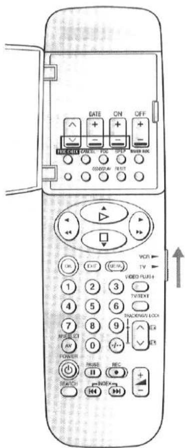 DATE ON OFF ON/OFF VCCN TV VIDEO PLUSH TV/TEXT TRACKING/LOCK EXE POWER PULSE REC SEATCH INDEX