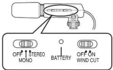 OFF STEREO MONO BATTERY OFF ON WIND CUT