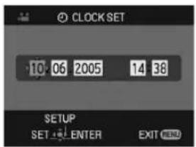 CLOCK SET 10:06 2005 14 38 SETUP SET ENTER EXIT MENU