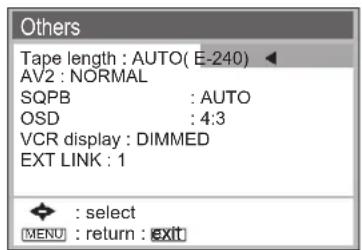 PANASONIC NV-HV60EBL - Others Menu - 1
