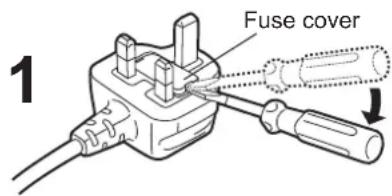 PANASONIC NV-HV60EBL - How to replace the fuse - 1