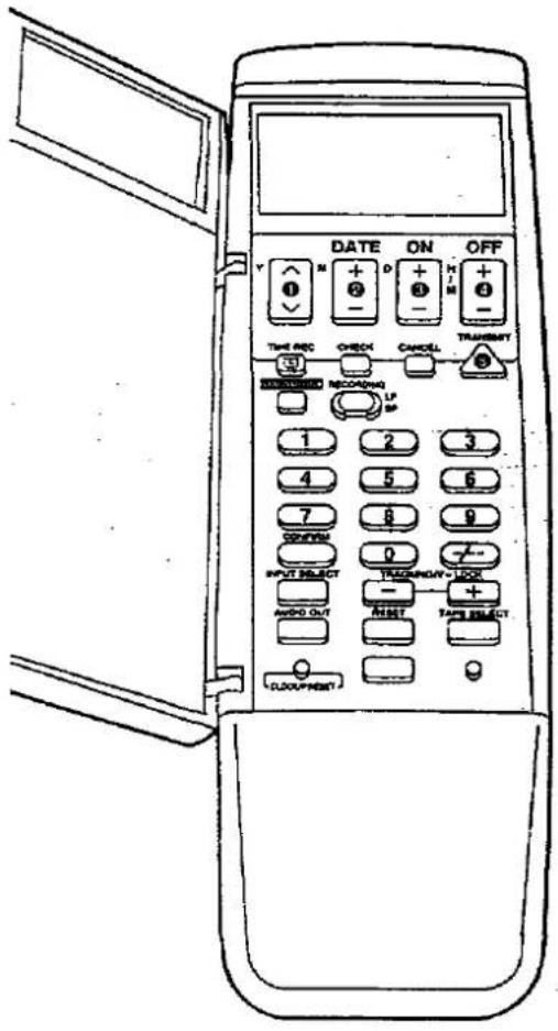 DATE ON OFF TIME REC CHECK CANCE TRANSPORT RECORDING RECOORDING 1 2 3 4 5 6 7 8 9 CONTROL 0 - INPUT SELECT TRACKWAY LOCK AVOID OUT PRINT TAPE SELECT CLOOP/PRINT