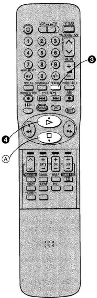 VCR→TV TV/TEXT 1 2 3 TRACKING/LOCK 4 5 6 VOLUME 7 8 9 INPUT SELECT AV 0 -+ - REPLAY OEDOISPLAY BEARING WORD PLUS+ DIRECT TV REC →INDEX → REC I/O+ MENU OK EXIT MOVOCRACK CANCEL BRLP TIMER REC RESET AUDIO PDC TV SPECT A ④ ③ ④