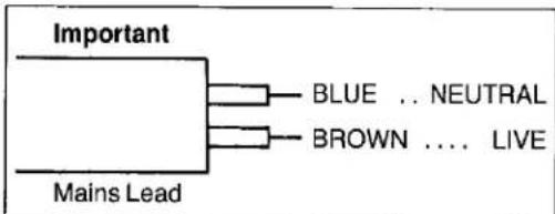 Important BLUE .. NEUTRAL BROWN .... LIVE Mains Lead