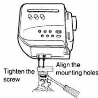 Tighten the screw Align the mounting holes