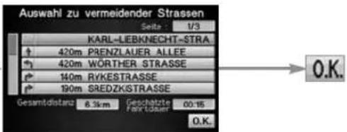 PANASONIC CY-TM100 - Wählen Sie die zu vermeidenden Straßen. - 1