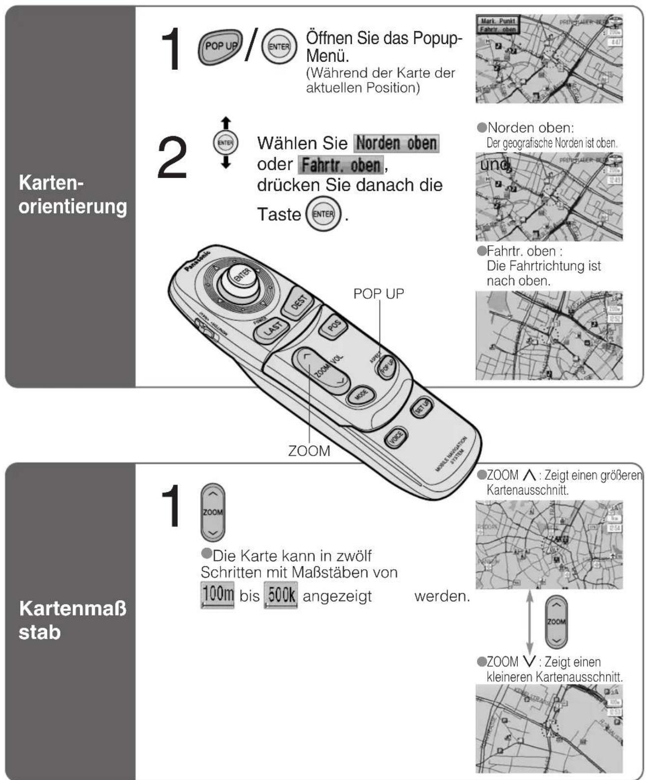 PANASONIC CY-TM100 - Änderung der Kartenorientierung / des Kartenmaßstabs - 2