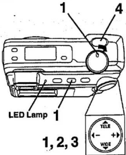 1 4 LED Lamp 1, 2, 3 TELE + - WIDE
