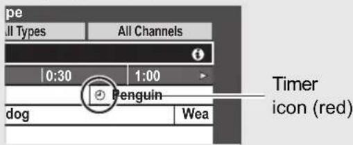 pe All Types All Channels 0:30 1:00 dog Wea Timer icon (red)