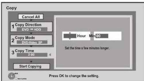 PANASONIC DMR-XS380 - Set "Copy Time". - 1