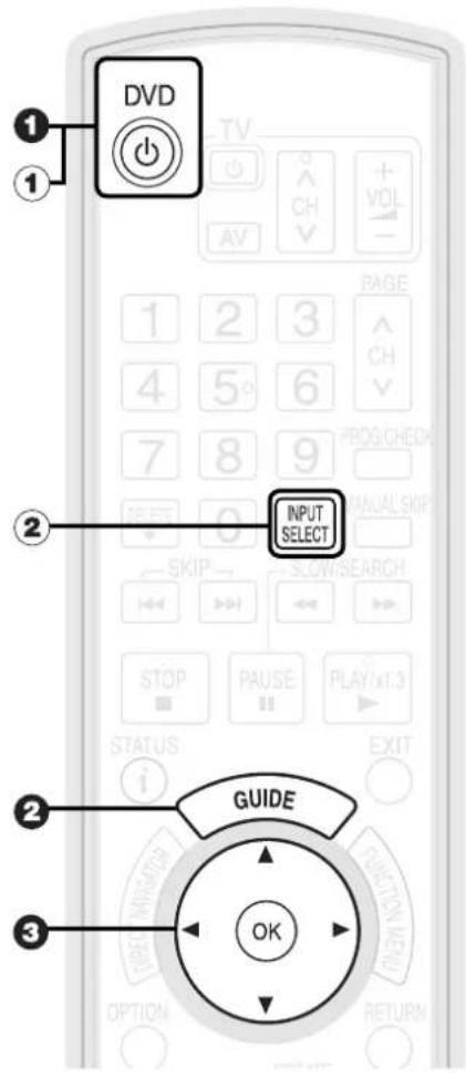DVD INPUT SELECT GUIDE OK