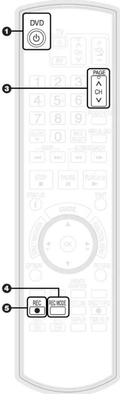 DVD 1 3 PAGE ↑ CH ↓ 1 2 3 4 5° 6 7 8 9 PROG/CHECK DELETE 0 INPUT MAIN/AL SKIP SKIP SLOW/SEARCH STOP PAUSE PLAY/X1.3 STATUS EXIT i GUIDE FUNCTION DIRECT NAME OK OPTION RETURN CREATE CHAPTER 4 5 REC REC MODE TEXT SITE DISPLAY TIME SLIP