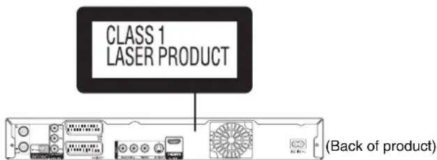 CLASS 1 LASER PRODUCT (Back of product)