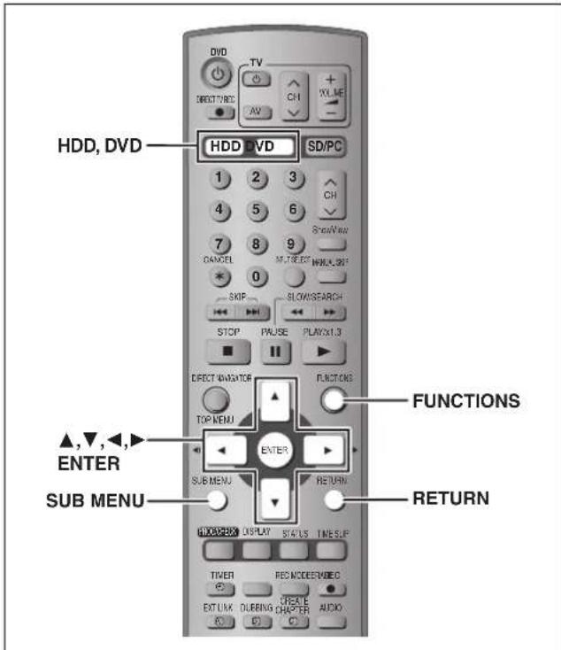 DVD TV CH + XML-ME DROCKET/PRICE AV HDD, DVD HD/DVD SD/PC 1 2 3 4 5 6 7 8 9 CANCEL MULTIGENT NAME, RGB 0 SKIP SLOWS/SEARCH STOP PAUSE PLAYX1.3 DIRECT INVENTOR FUNCTIONING TOP MENU ENTER FUNCTIONS ▲,▼,◀, ENTER SUB MENU RETURN RETURN OK/AMERX DISPLAY STATUS TIME/SIP TIVER REC MODEM/MED EXT LUX DURING CHAPTER AUDIO C C