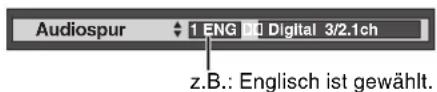 Audiospur 1 ENG Digital 3/2.1ch z.B.: Englisch ist gewählt.