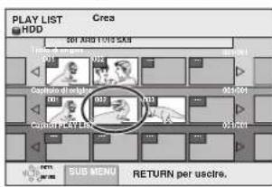 PLAY LIST HDD Crea 200 AND 100 SXT Camera displays 001 002 003 004 005 006 007 008 009 010 011 012 013 014 015 016 017 018 019 020 SUB MENU RETURN per uscire.