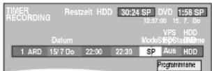PANASONIC DMR-EH95 - Drücken Sie [▶], um die einzelnen Positionen anzufahren, und [▲, ▼], um die Positionen zu ändern. - 1