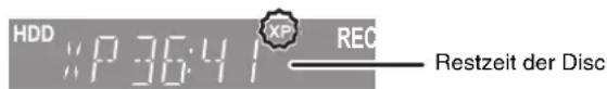 HDD XP 36:41 REC Restzeit der Disc
