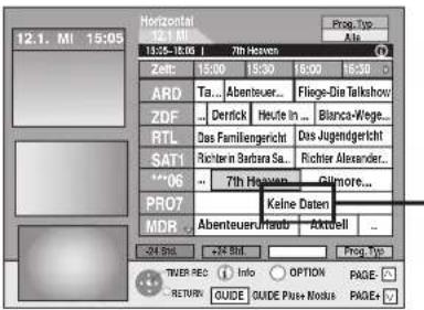 Horizontai 12.1. MI 15:05 Prog. Typ Ate 13:30-16:00 | 7th Heaven Zeft: 15:00 15:30 16:00 16:30 ARD Ta... Abenteuer... Flioge-Die Talkshow ZDF ... Derrick Heute In ... Blanca-Wege... RTL Das Familiengericht Das Jugendgericht SAT1 Richter Barbara Sa... Richter Alexander... **06 ... 7th Heaven Guilmore... PROT Keine Daten MDR Abenteuer/Haub Aktuell -24 Std -24 Std Prog. Typ TWER REC Info OPTION PAGE: RETURN GUIDE GUIDE Plus+ Modus PAGE+