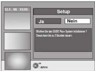 12.1. MI 15:05 Setup Ja Nein Möchinen Sie den GUIDE Plus+ System initiatieren ? Diese kann bis zu 2 Stunden diesem.