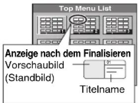 Top Menu List Anzeige nach dem Finalisieren Vorschaubild (Standbild) Titelname