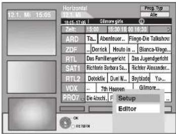 12.1 M: 15:05 Horizontal 18:15-17:06 Gluera girls Alic Date: 15:00 16:30 16:30 ARD Ta... Abontouer... Flage-Die Talkshow ZDF ... Dorrick Houts in ... Blanca-Viogen... RTL Das Familiengerichts Das Jugendgeschit SAT1 Richteris Barbara Sa... Richter Alexander... RTL2 Deteklin Dun N... Bystrade Yu... VOX ... 7th Heaven Gilmore... PRO7 Die Absch. F Setup Editor OK C:\REDAVUM