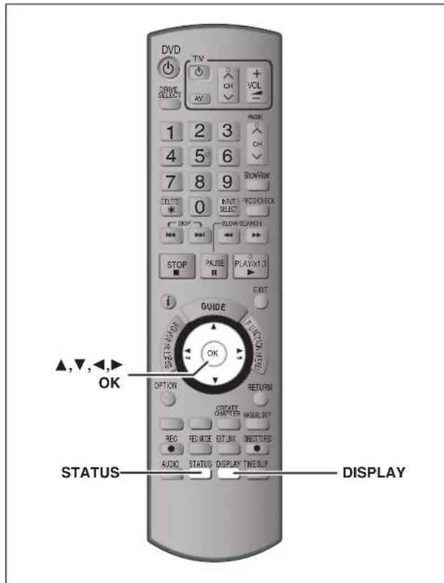 DVD TV ADDIE SELECT AV 1 2 3 4 5 6 7 8 9 CREATE * 0 INPUT SELECT SLOW/SCAN/DO PLAYX1.3 STOP PAUSE EXIT GUIDE FUNCTION/DO OK OPTION CREATE CHAPTER WARNING DOT REC RE:MODE EXT.LINK RESET/DO AUDIO STATUS DISPLAY TIME.SUP STATUS DISPLAY