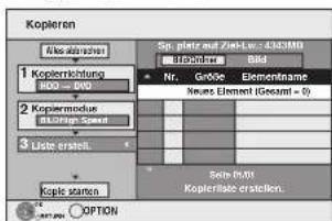 Kopieren Sp. platz auf Zeit-Wt.: 4333M0 Kopierlste Bild Kopierlkrichtung RWD = RWD Kopiermodus BLDTrip Speed Liste erstell. Kopie stamen Nr. Größe Elementname Neues Element (Gesamt = 9) Seite RWD Kopierlste erstellen.