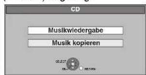 CD Musikwledergabe Musik kopieren SELECT OK Cancel