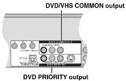 DVD/VHS COMMON output DVD PRIORITY OUTPUT