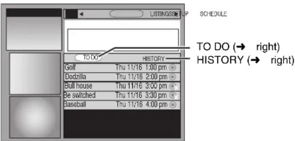 LISTINGS P SCHEDULE TO DO (→ right) HISTORY (→ right) Golf Thu 11/16 1:00 pm Dodzilla Thu 11/16 2:00 pm Bull house Thu 11/16 3:00 pm Be switched Thu 11/16 3:30 pm Baseball Thu 11/16 4:00 pm