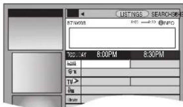 LISTINGS SEARCHES 5:74:08 TOD:AY 8:00PM 8:30PM Hi TV > Ibs Ibs