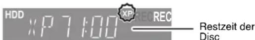 HDD XP 7:00 XP REC Restzeit der Disc