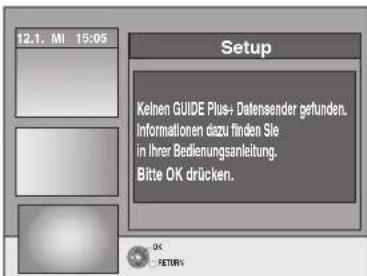 12.1. MI 15:05 Setup Kelnien GUIDE Plus+ Datensender gefunden. Informationen dazu finden Sie in Ihrer Bedienungsanleitung. Bitte OK drücken.