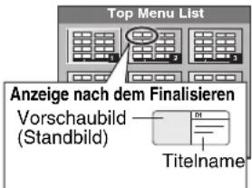 Top Menu List Anzeige nach dem Finalisieren Vorschaubild (Standbild) Titelname