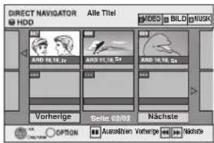 DIRECT NAVIGATOR HOD Alle Titel VIDEO BILD NUSK AND 14.16.3x AND 14.16.5x AND 14.16.5x Vorherige Seite 01/02 Nächste OPTION Auswerten Vorherge Sichre
