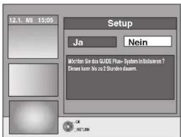 12.1. MI 15:05 Setup Ja Nein Möchten Sie das GUIDE Plus- System in Italisieren ? Diese kann bis zu 2 Stunden duern.