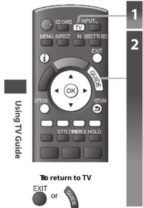 PANASONIC TX-P50U30B - Using TV Guide - 1