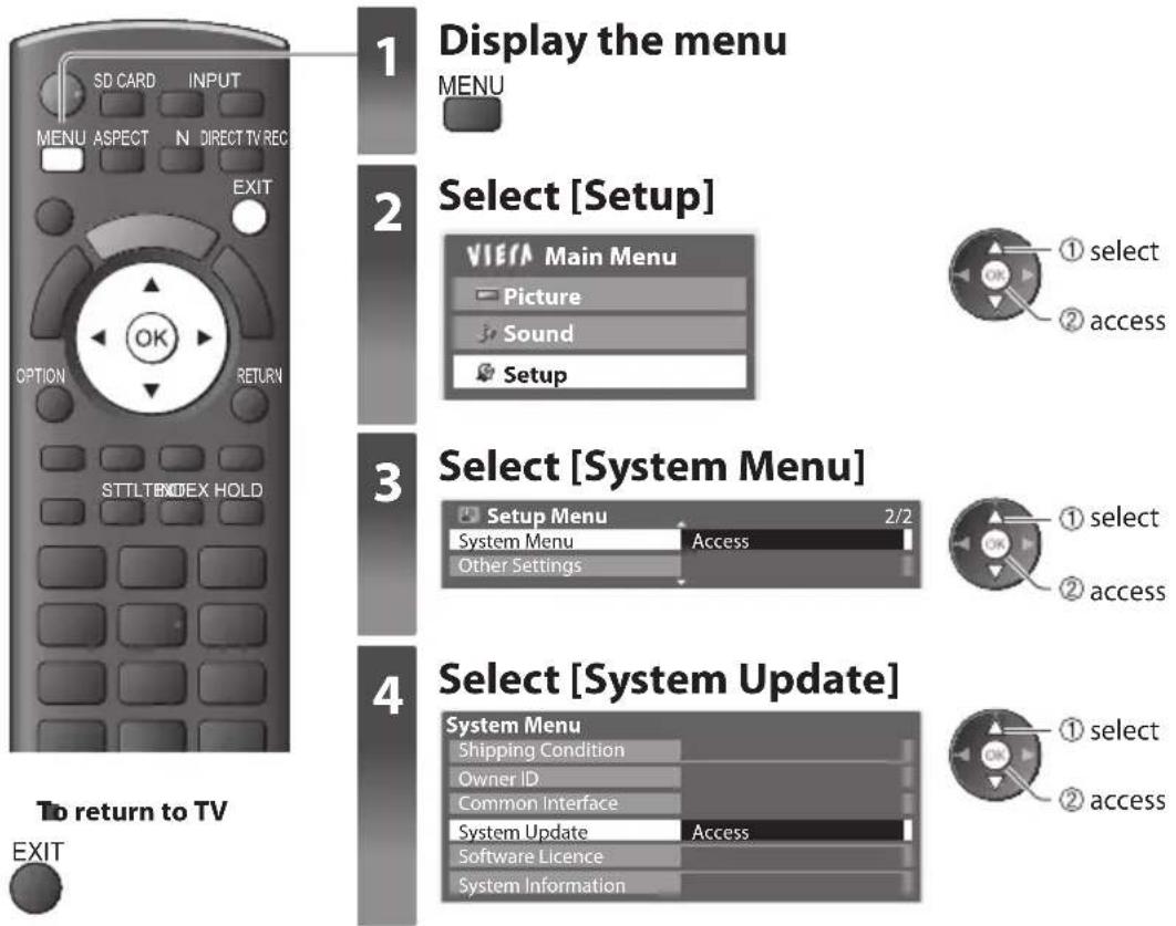 PANASONIC TX-P50U30B - Updating the TV Software - 3